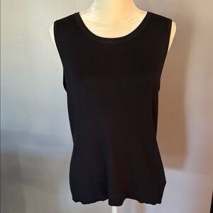 Cable & Gauge Black Ribbed Tank Top